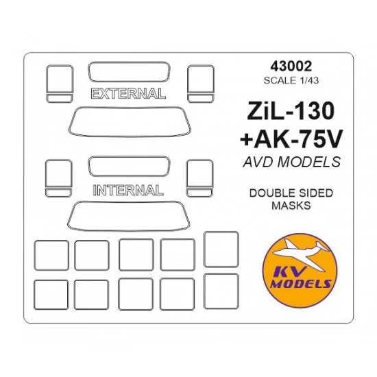 KV Models 43002 1/43 ZIL-130 + AK-75V Masks for AVD Models