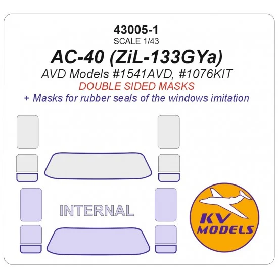 KV Models 43005-1 1/43 ZIL-133 AC-40 Masks for AVD Models #1541AVD/1076KIT [Double-sided]