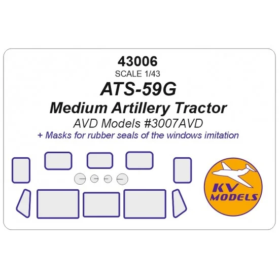 KV Models 43006 1/43 ATS-59G Medium Artillery Tractor Masks for AVD Models #3007AVD