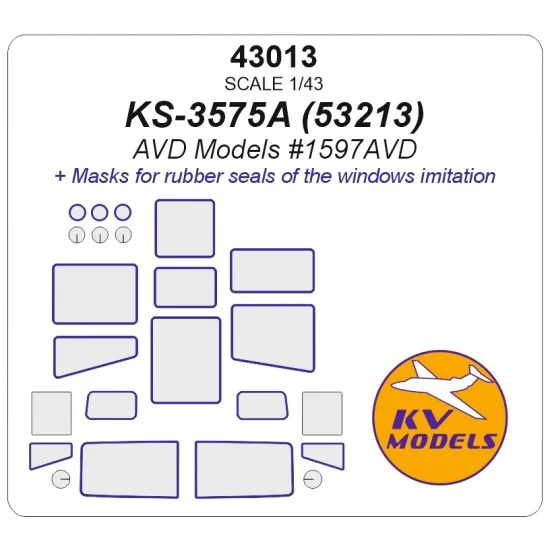KV Models 43013 1/43 KS-3575A Crane on Kamaz-53213 Chassis Masks for AVD Models #1597AVD