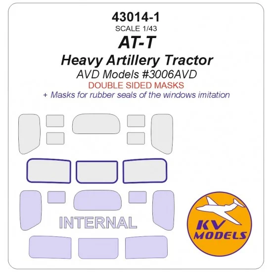 KV Models 43014-1 1/43 AT-T Heavy Artillery Tractor Masks for AVD Models #3006AVD [Double-sided]