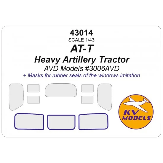 KV Models 43014 1/43 AT-T Heavy Artillery Tractor Masks for AVD Models #3006AVD