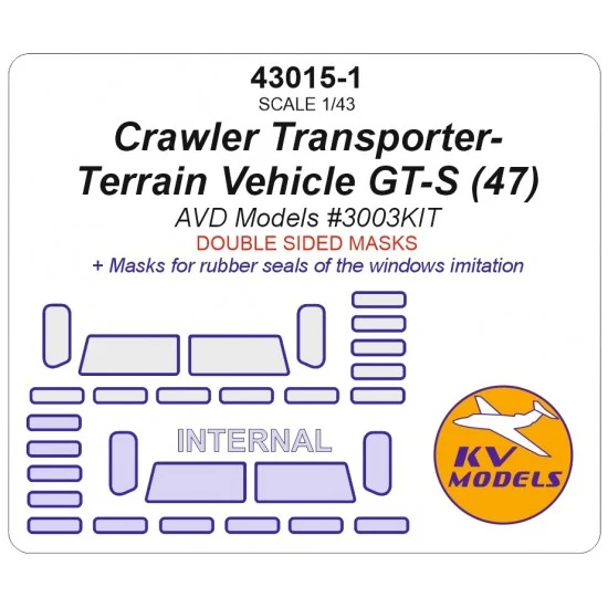 KV Models 43015-1 1/43 GT-S Crawler Transporter 1954 Masks for AVD Models #3003 [Double-sided]