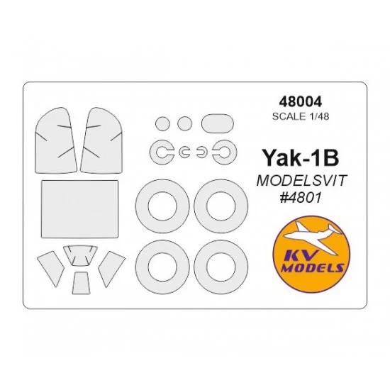 KV Models 48004 1/48 Yak-1B Paint Masking for Modelsvit #4801