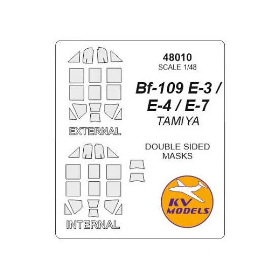 KV Models 48010 1/48 Bf-109E-4/7 Trop Double-sided Paint Masking for Tamiya #61063
