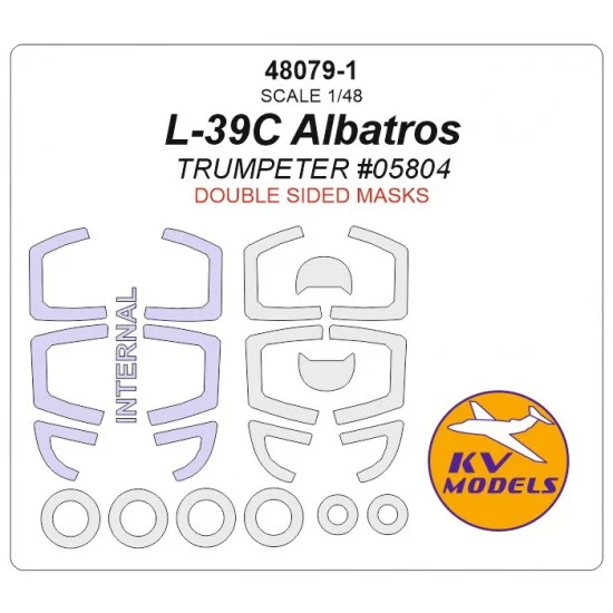 KV Models 48079-1 1/48 L-39C Albatros Masks for Trumpeter #05804 (Double sided) w/Wheels Masks