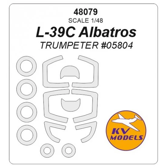 KV Models 48079 1/48 L-39C Albatros Masks for Trumpeter #05804 w/Wheels Masks
