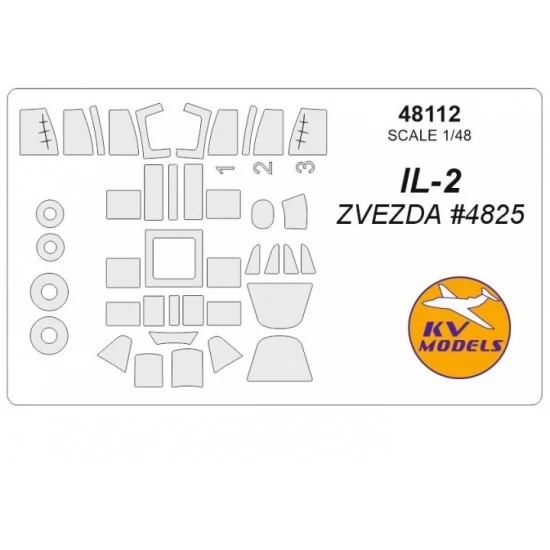 KV Models 48112 1/48 Ilyushin IL-2 Masking for Zvezda #4825