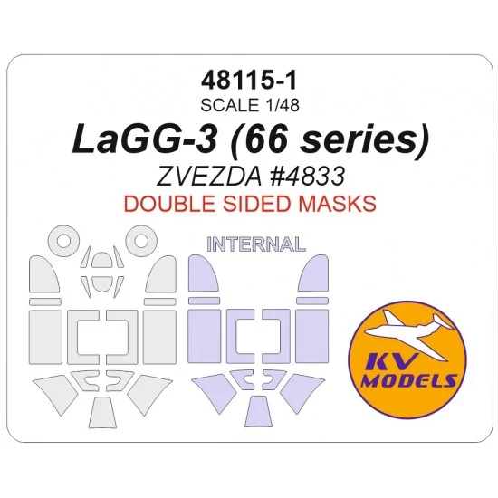 KV Models 48115-1 1/48 LaGG-3 (66 series) Masks for Zvezda #4833 [Double-sided]