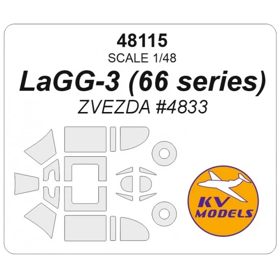 KV Models 48115 1/48 LaGG-3 (66 series) Masks for Zvezda #4833