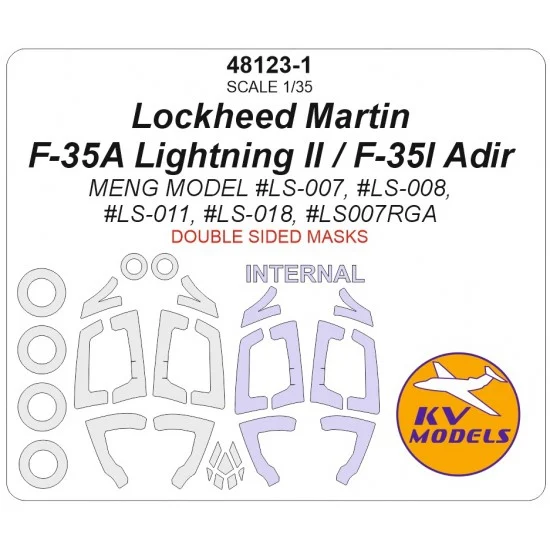 KV Models 48123-1 1/48 US Lockheed Martin F-35A Lightning II / F-35I Adir Masks for Meng