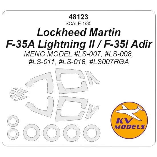 KV Models 48123 1/48 US Lockheed Martin F-35A Lightning II / F-35I Adir Masks for Meng Model kits