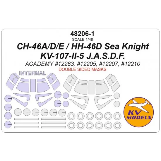 KV Models 48206-1 1/48 CH/HH-46D Sea Knight/CH-46E Current U.S. Marines Bull Frog Masks for Academy