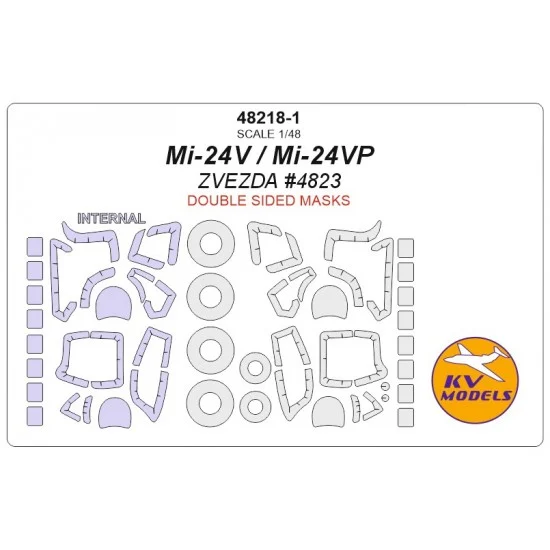 KV Models 48218-1 1/48 Mi-24V/VP Double-sided Masking for Zvezda #4823