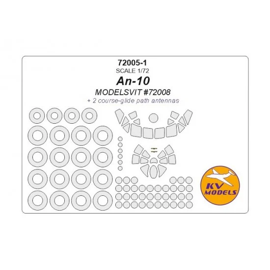 KV Models 72005-1 1/72 An-10 Masking w/Wheel Masks for ModelSvit #72008