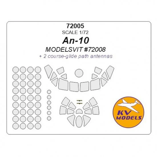 KV Models 72005 1/72 An-10 Masking for ModelSvit #72008