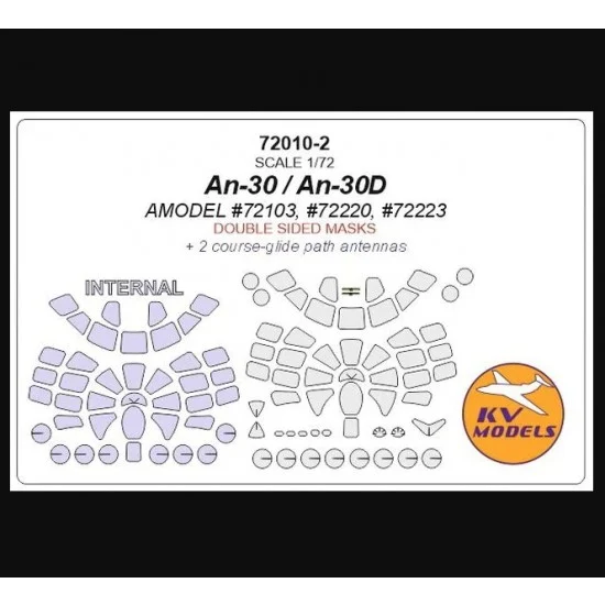 KV Models 72010-2 1/72 An-30/30D Masking for A-model #72103/72220/72223 (double-sided)