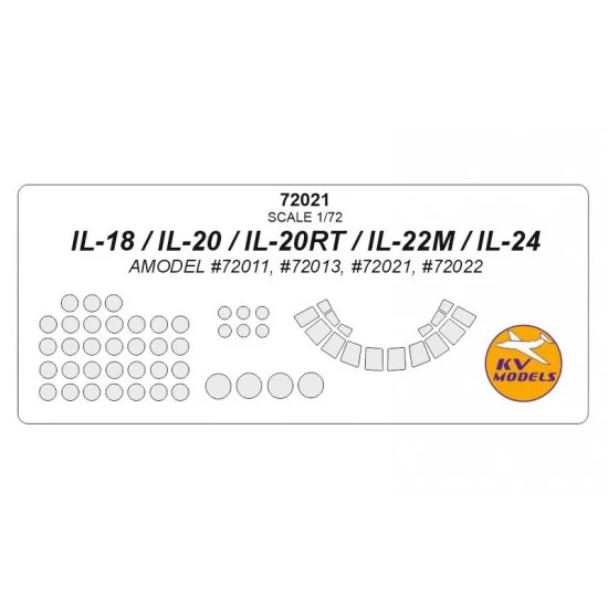 KV Models 72021 1/72 IL-18/IL-20/IL-20RT/IL-22M/IL-24 Masking for Amodel #72011, #72013, #72021, #72022