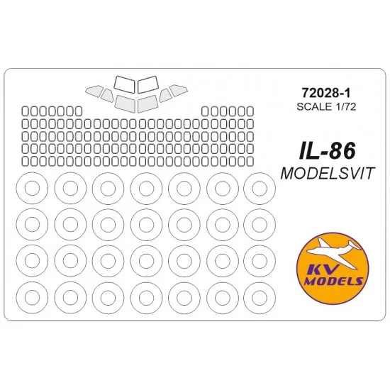 KV Models 72028-1 1/72 IL-86 Masking w/Wheels Masks for Modelsvit kits