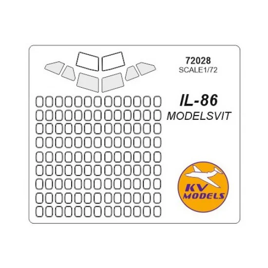 KV Models 72028 1/72 IL-86 Masking for Modelsvit kits
