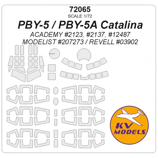 KV Models 72065 1/72 PBY-5 Catalina Masking for Academy #2123/2137/12487, Modelist/Revell kits
