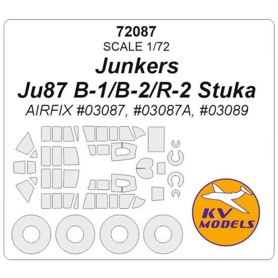 KV Models 72087 1/72 Junkers Ju87 B-1/B-2/R-2 Stuka Masking for Airfix #03087/A/03089