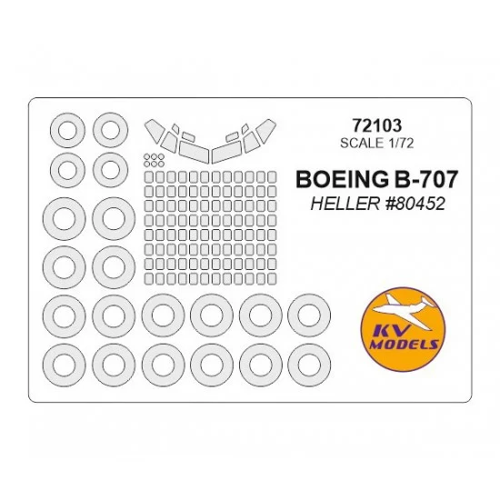 KV Models 72103 1/72 BOEING B-707 Masking for Heller #80452