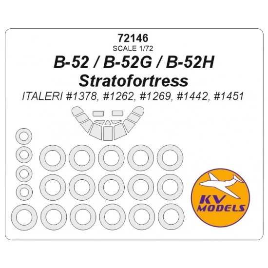 KV Models 72146 1/72 B-52/B-52G/B-52H Stratofortress Masking for Italeri #1378/1262/1269/1442