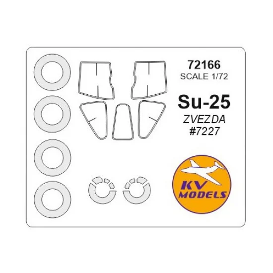 KV Models 72166 1/72 Su-25 Masking w/Wheels Masks for Zvezda #7227