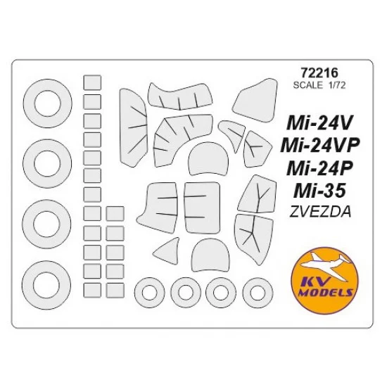 KV Models 72216 1/72 Mi-24V/Mi-24P/Mi-35 Masking for Zvezda/Revell kits