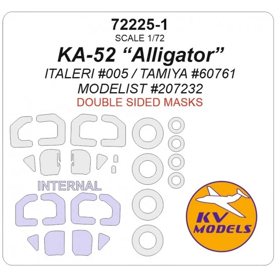 KV Models 72225-1 1/72 KA-52 ALLIGATOR Masks for Italeri #005/Tamiya #60761/Modelist #207232 [Double-sided]