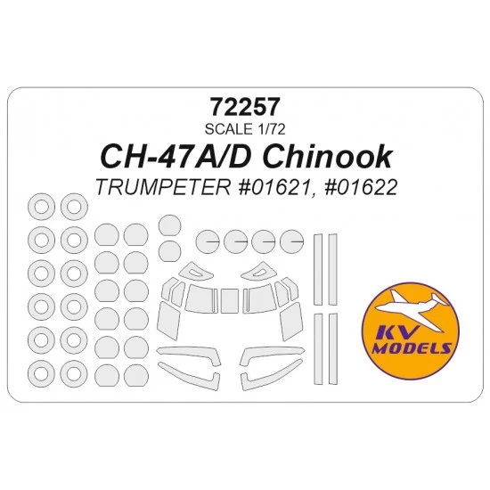 KV Models 72257 1/72 CH-47A/D Chinook Masking for Trumpeter #01621, #01622