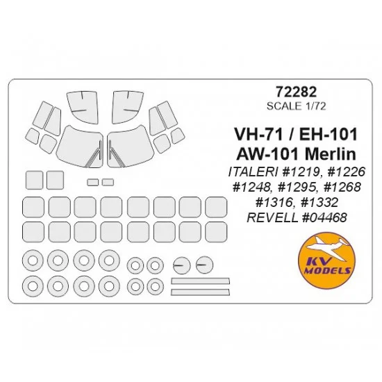 KV Models 72282 1/72 VH-71/EH-101/ AW-101 Merlin Masking for Italeri/Revell #04468