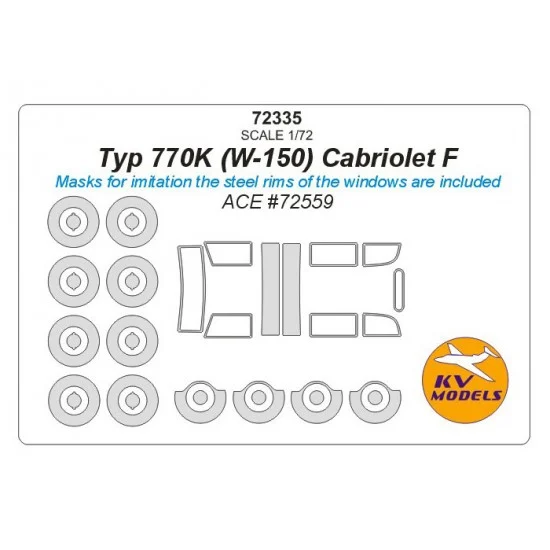 KV Models 72335 1/72 Typ 770K (W-150) Cabriolet F Masking for ACE #72559
