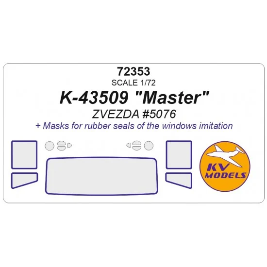 KV Models 72353 1/72 RU KAMAZ-43509 Master Window Masks for Zvezda #5076