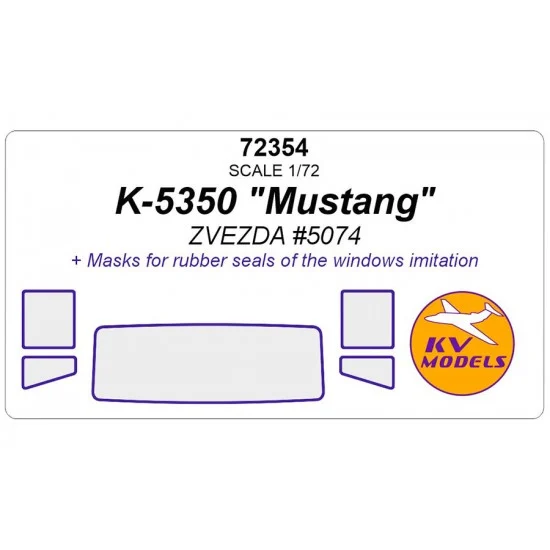 KV Models 72354 1/72 RU KAMAZ-5350 Mustang Window Masks for Zvezda #5074