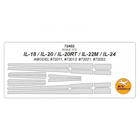 KV Models 72402 1/72 IL-18/IL-20/IL-20RT/IL-22M/IL-24 Masking for Amodel #72011, #72013, #72021, #72022