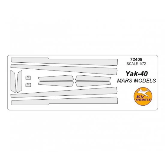KV Models 72409 1/72 Yak-40 (all modifications) Masking for Mars Models