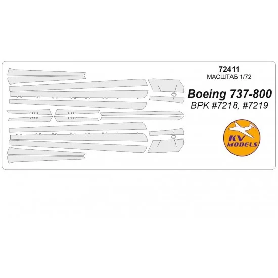 KV Models 72411 1/72 Boeing 737-800 Masking for BPK #7218/7219 kits