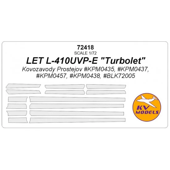KV Models 72418 1/72 Let L-410UVP-E Turbolet Masks for Kovozavody Prostejov