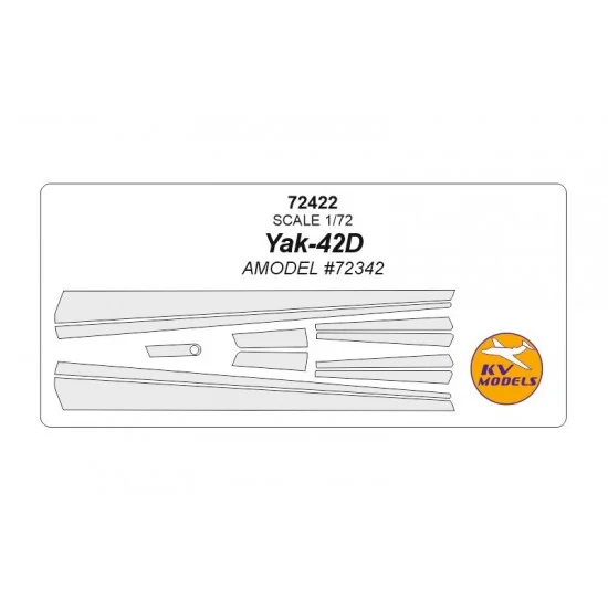 KV Models 72422 1/72 Yak-42D Masking for Amodel #72342