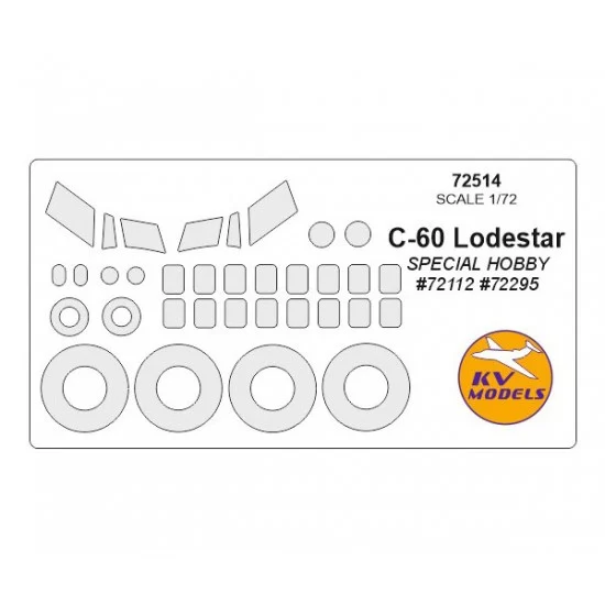 KV Models 72514 1/72 C-60 Lodestar Masking for Special Hobby kits