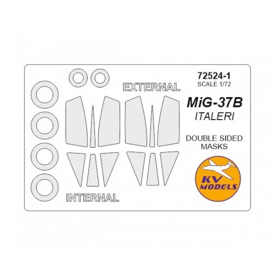 KV Models 72524-1 1/72 MiG-37B Double sided Masking for Italeri kits