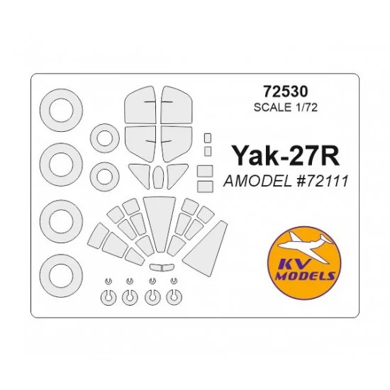 KV Models 72530 1/72 Yak-27R Masking for Amodel #72111