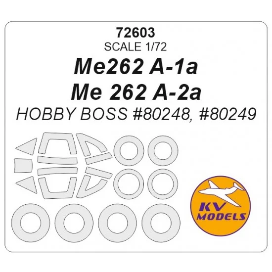 KV Models 72603 1/72 Me262 A-1A/Me 262 A-2A Masking for HobbyBoss #80248/80249
