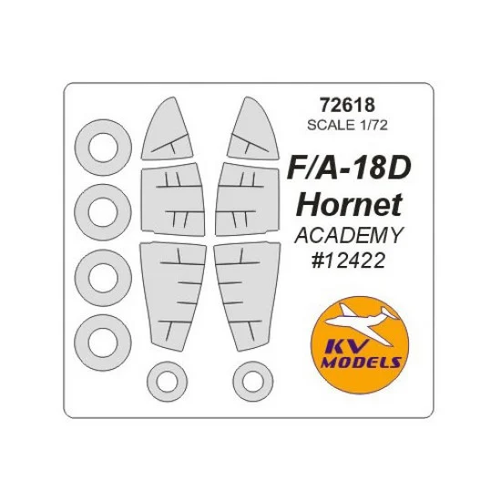 KV Models 72618 1/72 F/A-18D Hornet Masking for Academy #12422