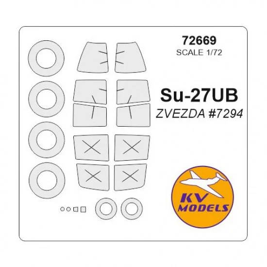 KV Models 72669 1/72 Su-27UB/Su-30SM Masking for Zvezda #7294, #7314