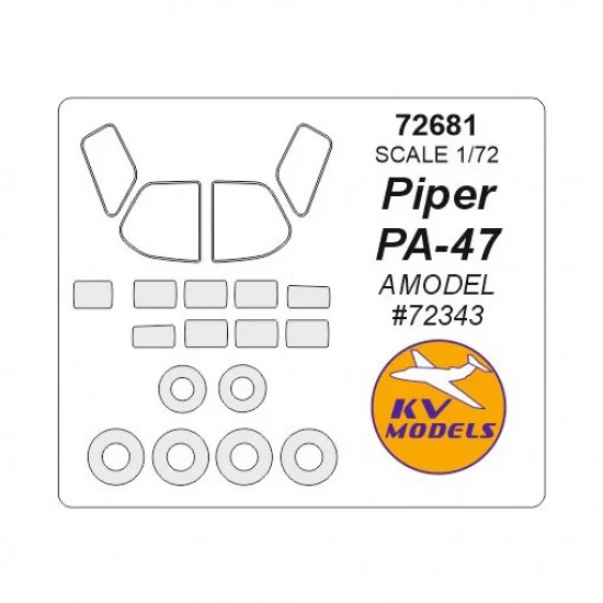 KV Models 72681 1/72 Piper Pa-47 Masking for Artmodel #72343