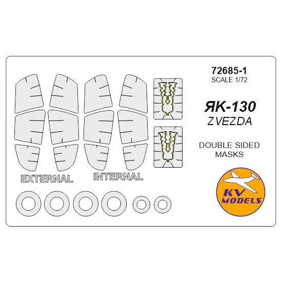 KV Models 72685-1 1/72 Yak-130 Double-sided Masking for Zvezda kits