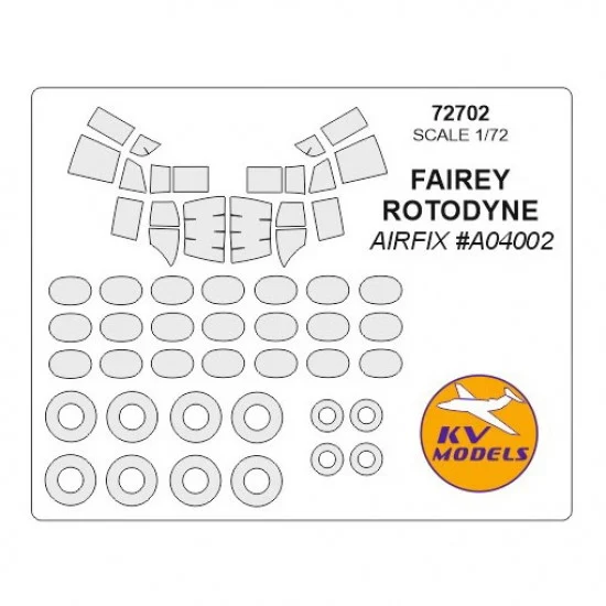 KV Models 72702 1/72 Fairey Rotodyne Masking for Airfix #A04002 - Model Planes